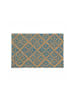 relaxdays Fußmatte "Floral" in Blau/ Natur - (B)60 x (T)40 cm