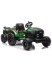 Wisam CH9959B Akku-Traktor mit Anhänger, Dunkelgrün, 24 V
