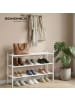 SONGMICS Schuhregal Bambou in Weiß - (B)70 x (H)51.1 x (T)25 cm