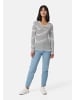 CASH-MERE.CH Rundhals Pullover gestreift in Weiss und Marine Blau