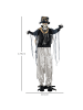HOMCOM Halloween-Dekorationen-101L x 64B x 178H cm-Schwarz+Grau