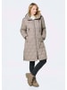 GOLDNER Wintermantel mit Stehkragen und Kapuze in taupe
