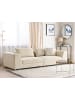 Beliani 3-Sitzer Sofa LERMON in Beige - (W) 260 x (H) 59 x (L) 100 cm