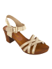 Les Tropéziennes par M Belarbi Toopaya-Ledersandalen mit Absatz Gold