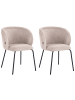 Beliani 2er-Set Esszimmerstuhl SARASOTA in Beige/Schwarz