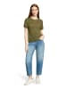 CARTOON Strickpullover mit Rundhalsausschnitt in Khaki/Gold