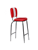 KADIMA DESIGN American Retro Barstuhl: Kunstleder, Chromfuß, 110 kg Belastbarkeit in Rot