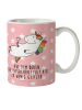 Mr. & Mrs. Panda Kindertasse Einhorn Cocktail mit Spruch in Rot Pastell