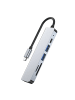 TechProtect 6in1 Multifunktionsadapter V4 USB-C – USB-A/ USB-C/ HDMI /Micro SD /TF in Grau