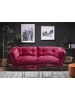 Beliani 3-Sitzer Sofa LENVIK in Rot/Schwarz - (W) 210 x (H) 75 x (L) 90 cm