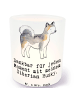 Mr. & Mrs. Panda Glas Teelichthalter Siberian Husky Moment mit S... in Transparent