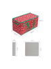 relaxdays Weihnachtskugel-Aufbewahrungsbox "Schneeflocken" in Rot/ Grün