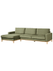 Beliani Ecksofa SIGGARD in Grün/Braun - (W) 296 x (H) 82 x (L) 163 cm