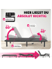 tectake Bettgestell mit elektrisch verstellbarem Lattenrost Easy Flex Polyesterbezug, 90