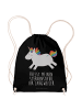 Mr. & Mrs. Panda Sportbeutel Einhorn Happy mit Spruch in Schwarz