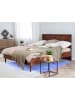Beliani Doppelbett mit LED MIALET in Braun - (W) 187 x (H) 106 x (L) 209 cm
