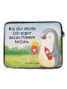 Mr. & Mrs. Panda Laptop Tasche Pinguin Pommes Design mit Spruch in Weiß