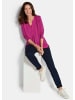 GOLDNER Blusenshirt Elegantes Chiffonshirt mit Jersey-Details in beere