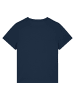 wat? Apparel T-Shirt Hipster Cat with Moustache in Dunkelblau