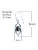 mantraroma 925er Silber - Ohrringe (L) 9 x (B) 33 mm mit Onyx
