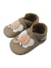 Basrakids Baby Krabbelschuhe aus Leder, weiche Lauflernschuhe mit rutschfester Sohle 