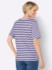 Sieh an! Kurzarm-Shirt in lavendel-weiß-geringelt