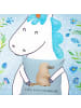 Mr. & Mrs. Panda Kissen Schnabeltier Mut mit Spruch in Blau Pastell
