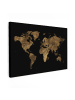 MuchoWow Leinwand bilder Weltkarte gold schwarz (BxH)