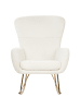 Beliani Schaukelsessel ANASET in Weiß/Gold - (W) 74 x (H) 99 x (L) 99 cm