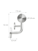 relaxdays Handlauf in Silber - (L)100 x (H)12 cm