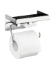 Wenko Toilettenpapierhalter mit Ablage für Taschentücher - 2 in 1 in Silbern