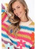 IZIA Sweater in offwhite multicolor
