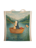 Mr. & Mrs. Panda Shopping Bag Pinguin Angelboot Design ohne Spruch in Weiß