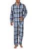 NORMANN Pyjama durchknöpfbar GinghamMuster - 45991 in marine