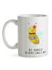 Mr. & Mrs. Panda Kaffeetasse Biene Blume mit Spruch in Weiß