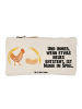 Mr. & Mrs. Panda Schminktasche Huhn Stolz mit Spruch in Weiß