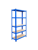 relaxdays Schwerlastregal in Blau/ Braun - (B)75 x (H)180 x (T)30 cm