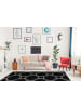 Kayoom Wohnzimmer Teppich – Kurzflorteppich Lina 125 in schwarz - creme - rechteckig