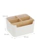 relaxdays Schreibtisch Organizer in Weiß - (B)18 x (H)9,5 x (T)15 cm