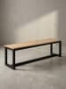 KADIMA DESIGN Esszimmerbank 120x40x45 cm Massivholz Metall Loft-Style,