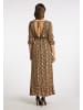 faina Damen Maxikleid in Beige Schlange