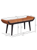 KADIMA DESIGN Sitzbank | Echtleder/Holz, 125x51x38cm, Premium, Braun