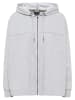 DreiMaster Damen Oversize Zip Hoodie in Grau Melange