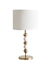 Beliani Tischleuchten LOKY in Gold/Beige/Weiß - (W) 30 x (H) 58 x (L) 30 cm