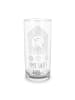 Mr. & Mrs. Panda Wasserglas Vogelhaus Home mit Spruch in Transparent
