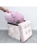 Intirilife Faltbarer Sitzhocker 30x30x30 cm in Samt Rosé
