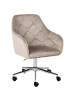 Beliani Bürostuhl VELORIA in Beige/Silber - (W) 60 x (H) 85 x (L) 60 cm