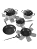 Stoneline PROFESSIONAL Edelstahl Kochgeschirr Set 11 teilig 18/20/24 cm in Silber