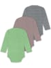 Normani Outdoor Sports 3er Set Baby-Body Wickelbody Toddler-Bodysuit in Grau/Rosa/Grün