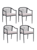 Beliani 8er-Set Gartenstuhl OZZERO in Schwarz/Beige
